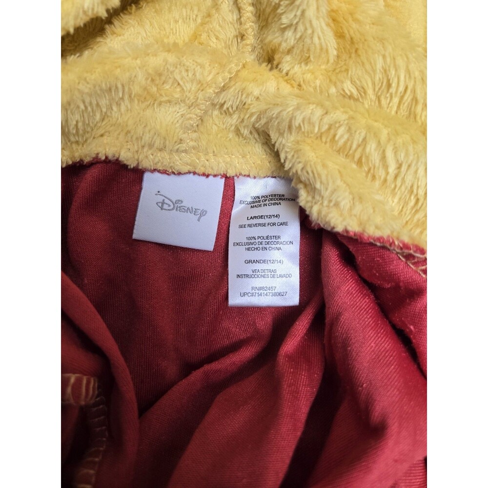 Disney Winnie the Pooh Adult Hooded Pajamas Large 12/14 Yellow - Picture 3 of 3